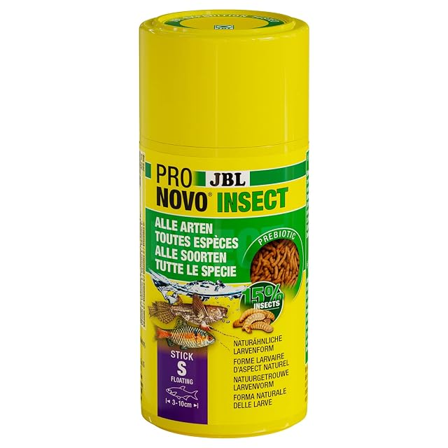 JBL PRONOVO Insect Stick, alimento para Todos los Peces de Acuario de 3-10 cm, palitos de Comida para Peces