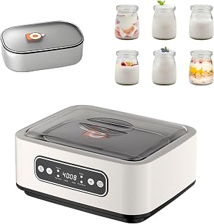 1.7 Quart Yogurt Maker With Adjustable Time And Temperature Control Probiotic Maker 110v-240v Auto-Adaptive Bpa-Free Celsius Increment Real-Time Countdown Led Display Includes 6 Glass Jars