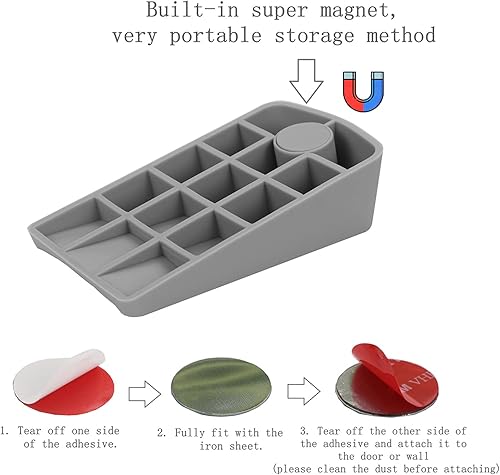 Vista 15 de Tope de puerta de goma de alta calidad, cuña grande para puerta, diseño antideslizante, fijo automáticamente, funciona en todo tipo de suelos
