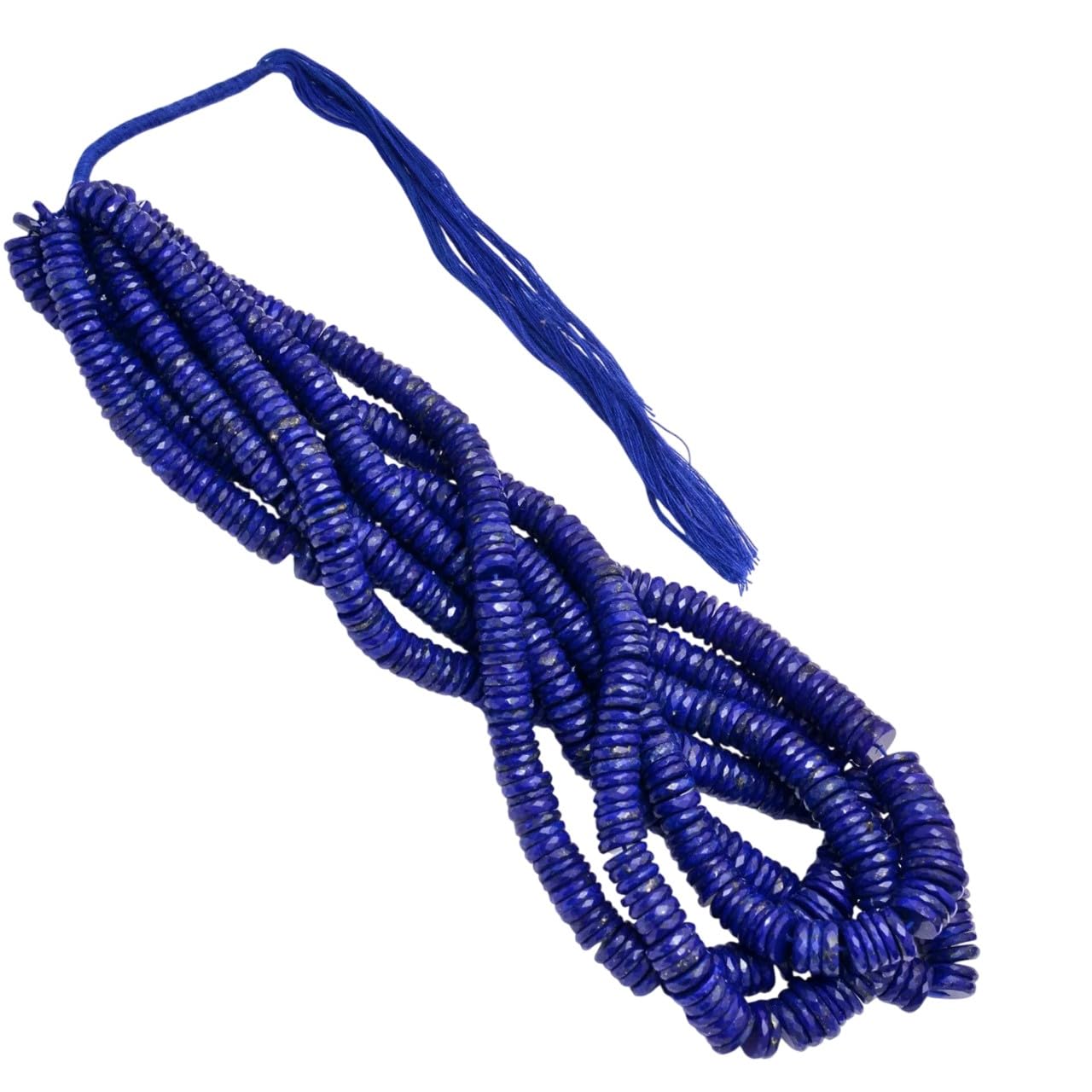 Naturalne koraliki dystansowe AAA+ Lapis Lazuli 7-11 mm Heishi, niebieskie kamienie szlachetne, moneta, opona, koraliki, 40 cm sznurek do produkcji biżuterii, bransoletek i naszyjników