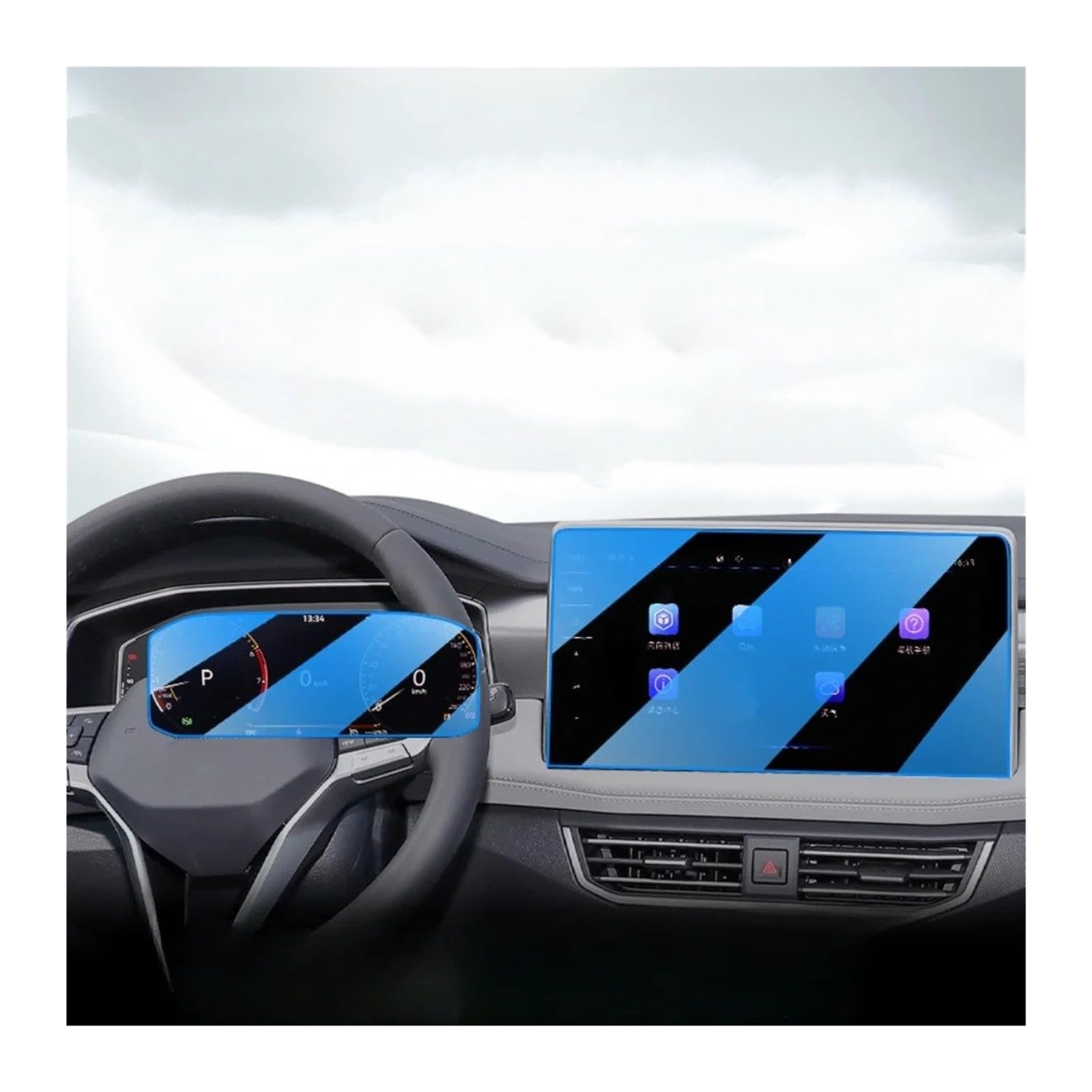 2024 2023 Para VW Para Taos Accesorios Interiores Cristal Templado Navegación Multimedia Pantalla Táctil Protector Protector pantalla cristal templado(A)
