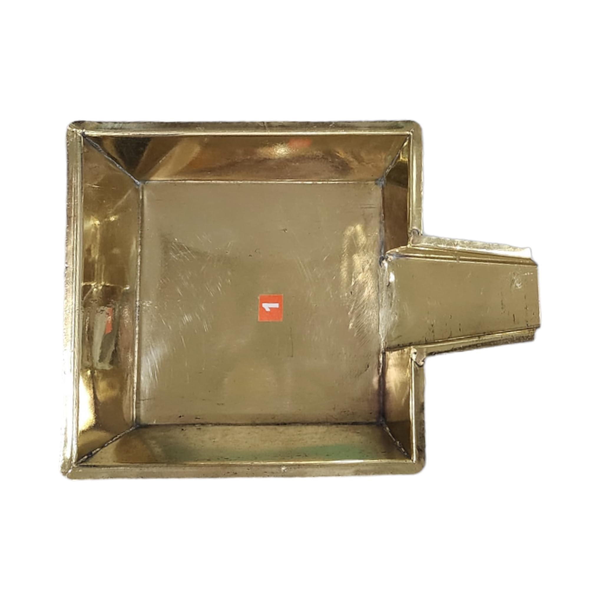 YRK Brass Square Abhishek Patra Plate 8.5 INCH | Abhishekam Tray Stand | Soma Sutram for God Idols (Size 1)