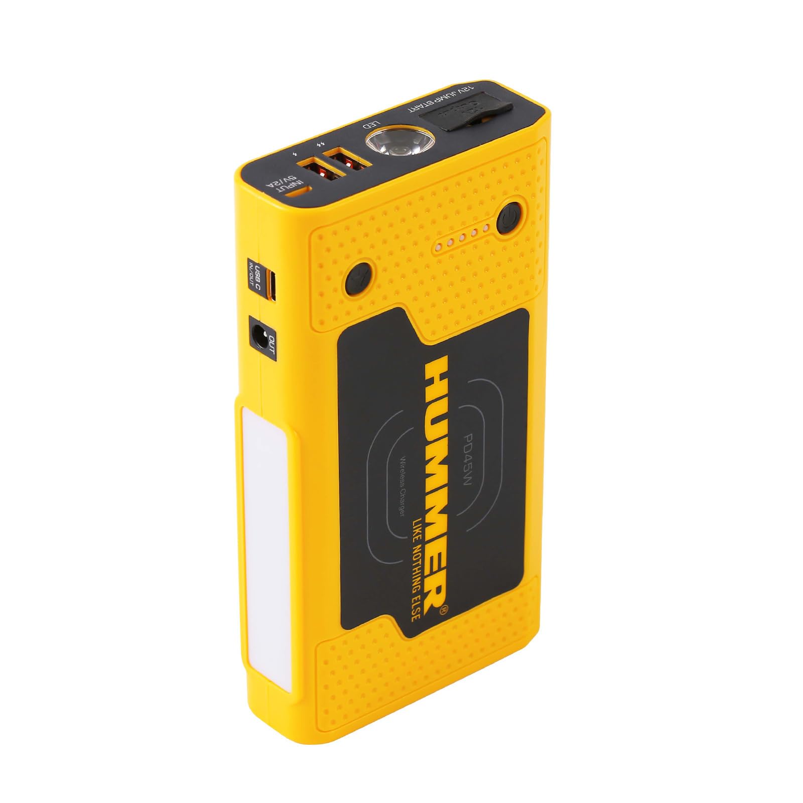 Hummer Avviamento batteria 12V / 2000 Amp, / 10000 Ah Hummer HXPRO con funzione Powerbank 37000 mWh, e ricarica wireless PD 45W