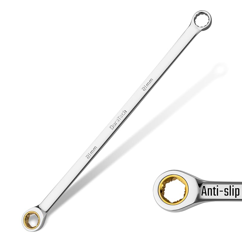 Chave estrela com catraca DURATECH 21 mm, extra longa, dupla ponta fechada, 45 cm