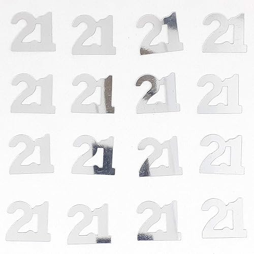 Miniatura 3 de Confeti número 21 plata - Paquete al por menor #7219 QS0