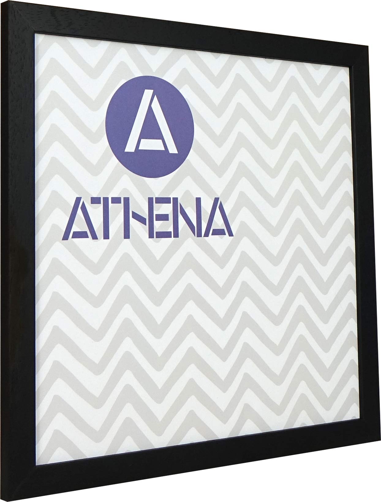 Athena Black Woodgrain Premium Wood Picture Frame - 60 X 60Cm Square Frame With Clear Styrene Sheet & Wall Mounted Hook