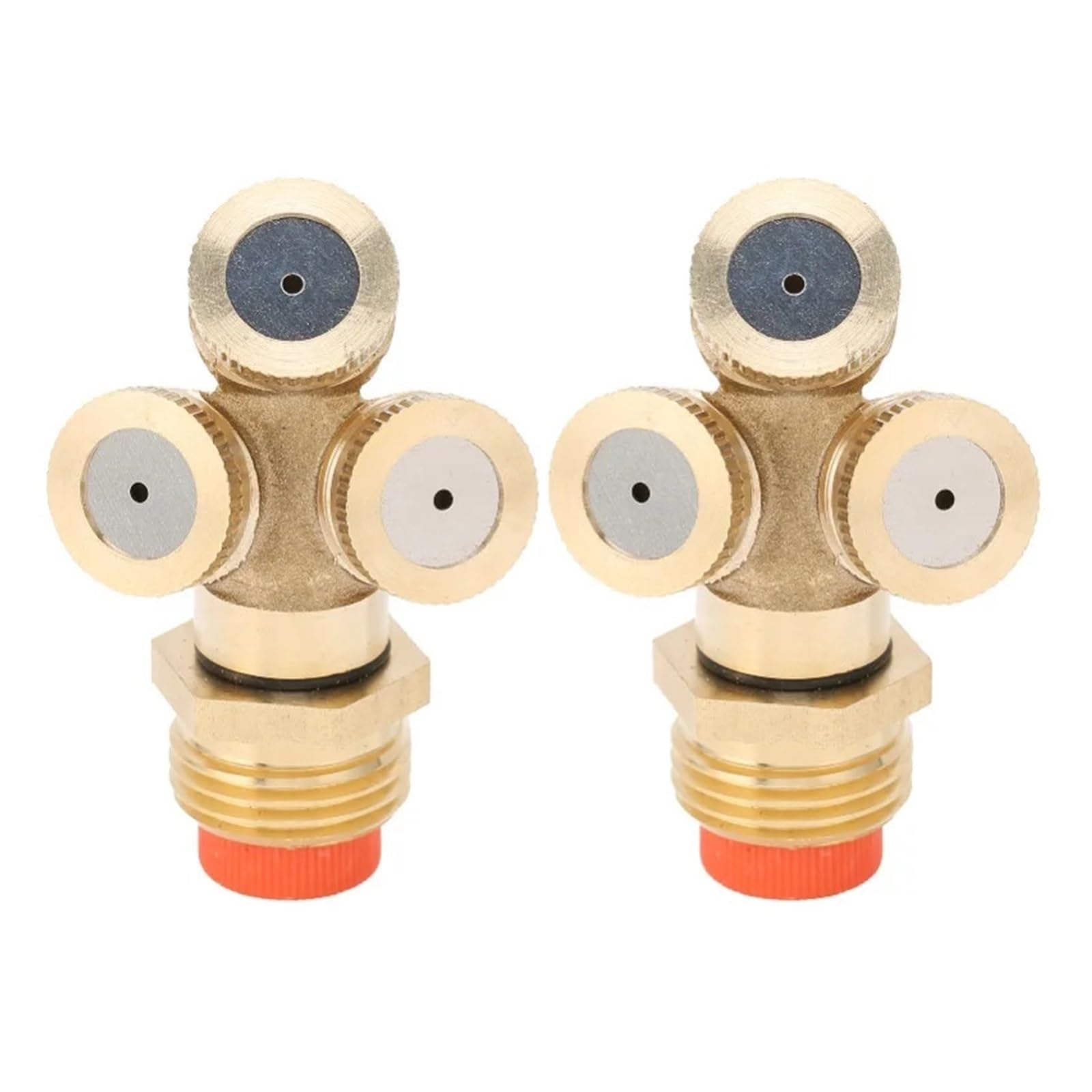 BNGDFDGH 2PCS G1/2 High Pressure Spray Sprinkler 3 Hole Irrigation Nozzle Head with Filter Mesh for Garden