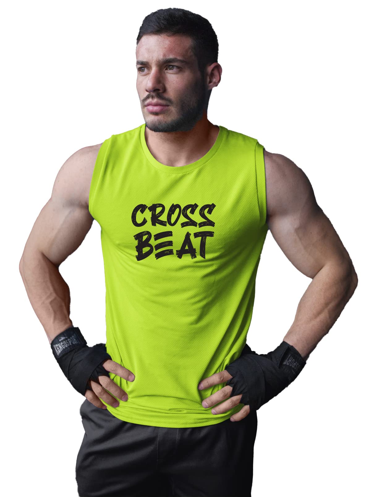 3Colors RGB Men's Light Weight Dryfit Sports Tank Top Vest with Running, Gym & Training Less is More