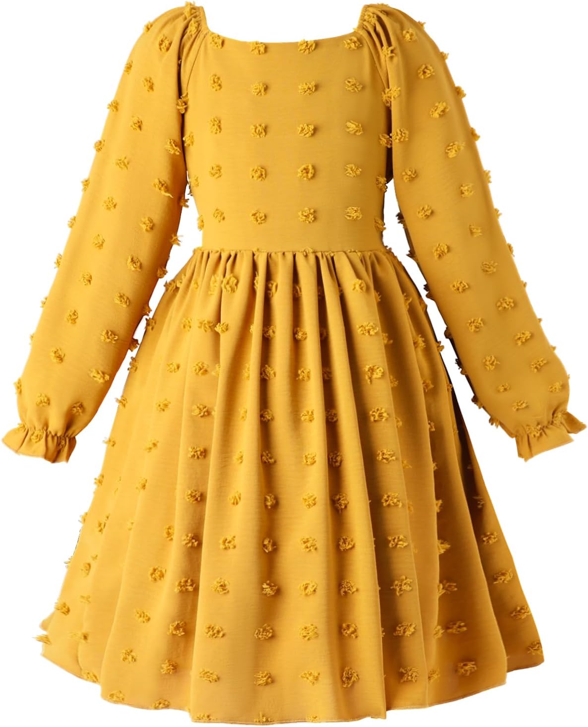 HILEELANG Girls Long Sleeve Princess Party Dress-Bow Tie Tulle Skirt Kids Holiday Birthday Wedding Outfit Ages 6-12 - Image 3