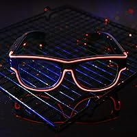 Vista 62 de Ainiv Gafas de luz inalámbrica, 3 modos, LED luminosas, que brillan en la oscuridad, para fiestas, DJ, EDM, Halloween, Navidad Inalámbrico - Rosa
