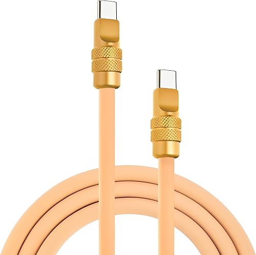 chubbycable Chubby 2.0 Anodized Version - 240W USB C Cable Reflective Shine Charge Cable Silicone Fast Charging Cable, Desert Titanium, Type C to Type C, 6.6FT