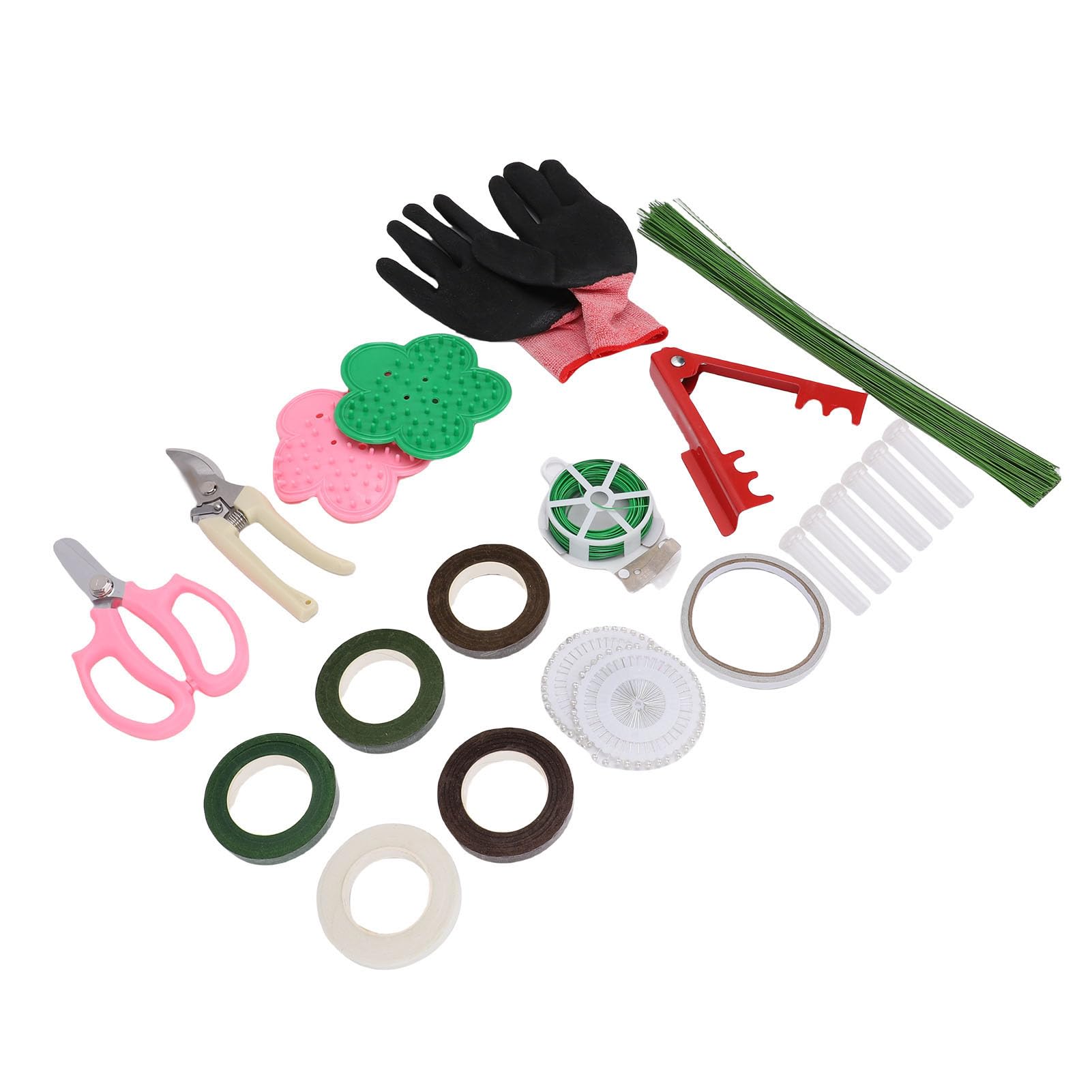 Kit Completo de Herramientas Florales, Tijeras Podadoras Peladoras de Espinas de Rosas para Principiantes y Profesionales, PVC, Acero Inoxidable, 28,5 Oz