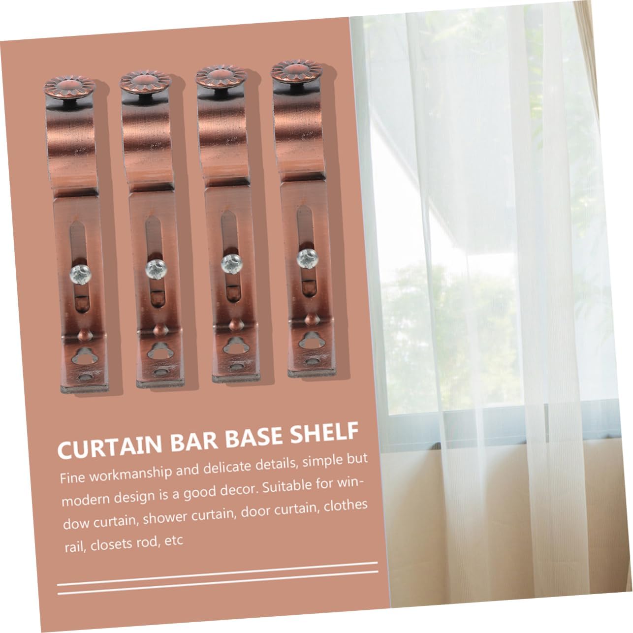 Cabilock 10pcs Curtain Pole Bracket Wall Support Holders for Drapes Easy to Install Iron Curtain Rod Holders for Home Office and Window Treatments Antique