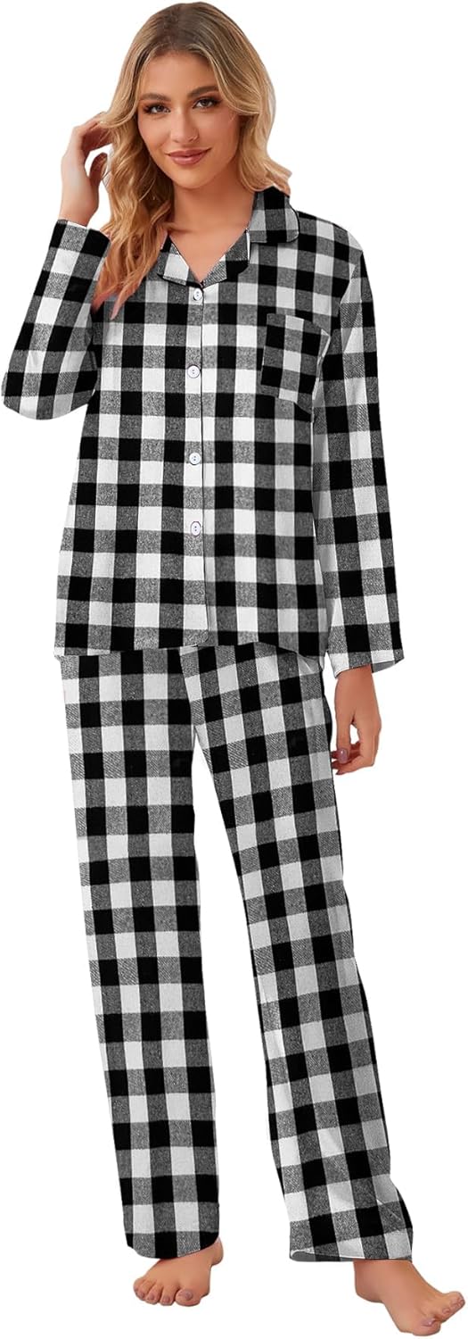 Umeyda Family Christmas Pjs Matching Sets Plaid Pajamas Long Sleeve Holiday Sleepwear Set for Adults Kids - Image 4