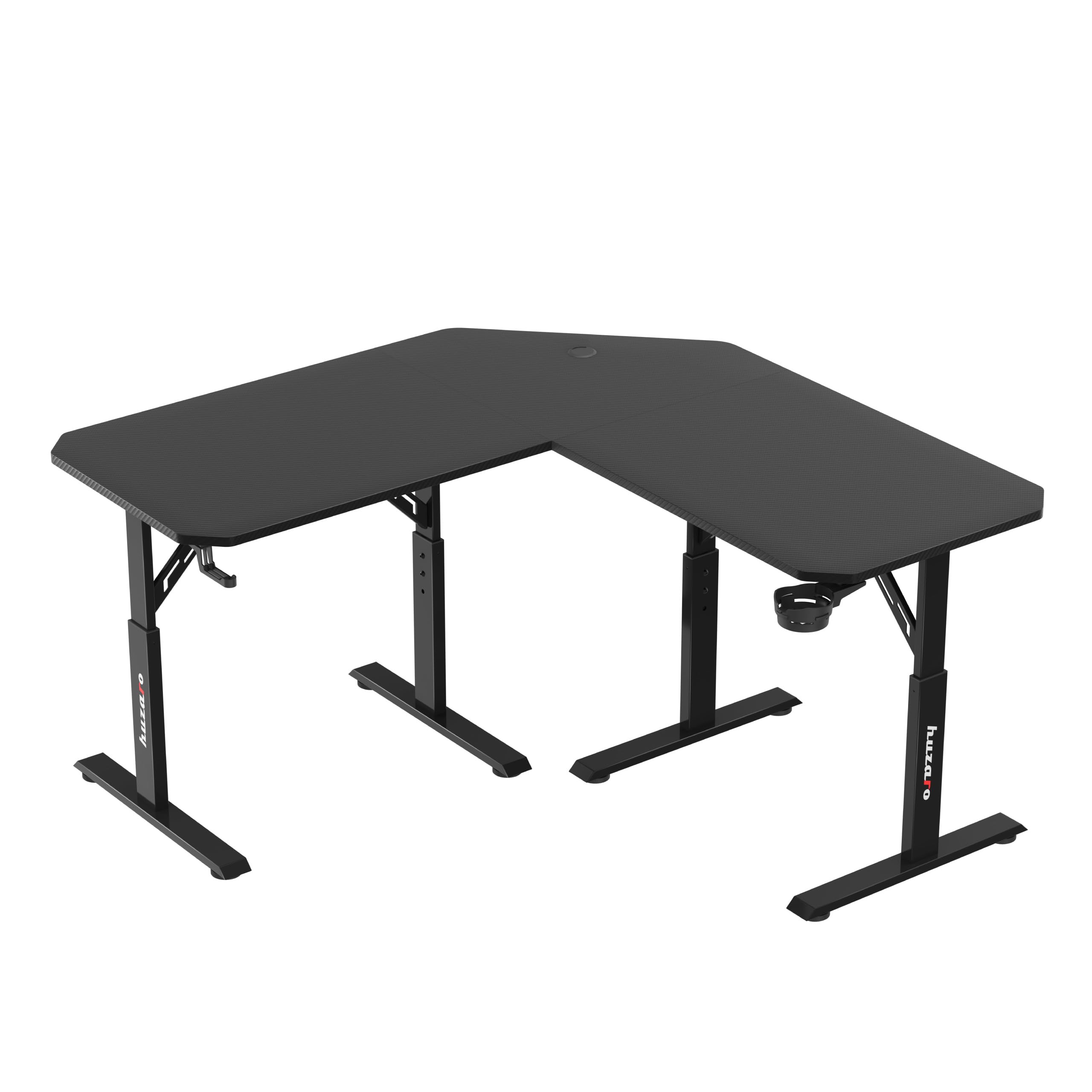 huzaro Hero 7.3 Eckschreibtisch 140x80 cm - Manuell höhenverstellbar | Platzsparendes Eckdesign für aufgeräumtes Setup - Robuste Oberfläche - Stabiler Gaming Tisch - Homeoffice und Lernen