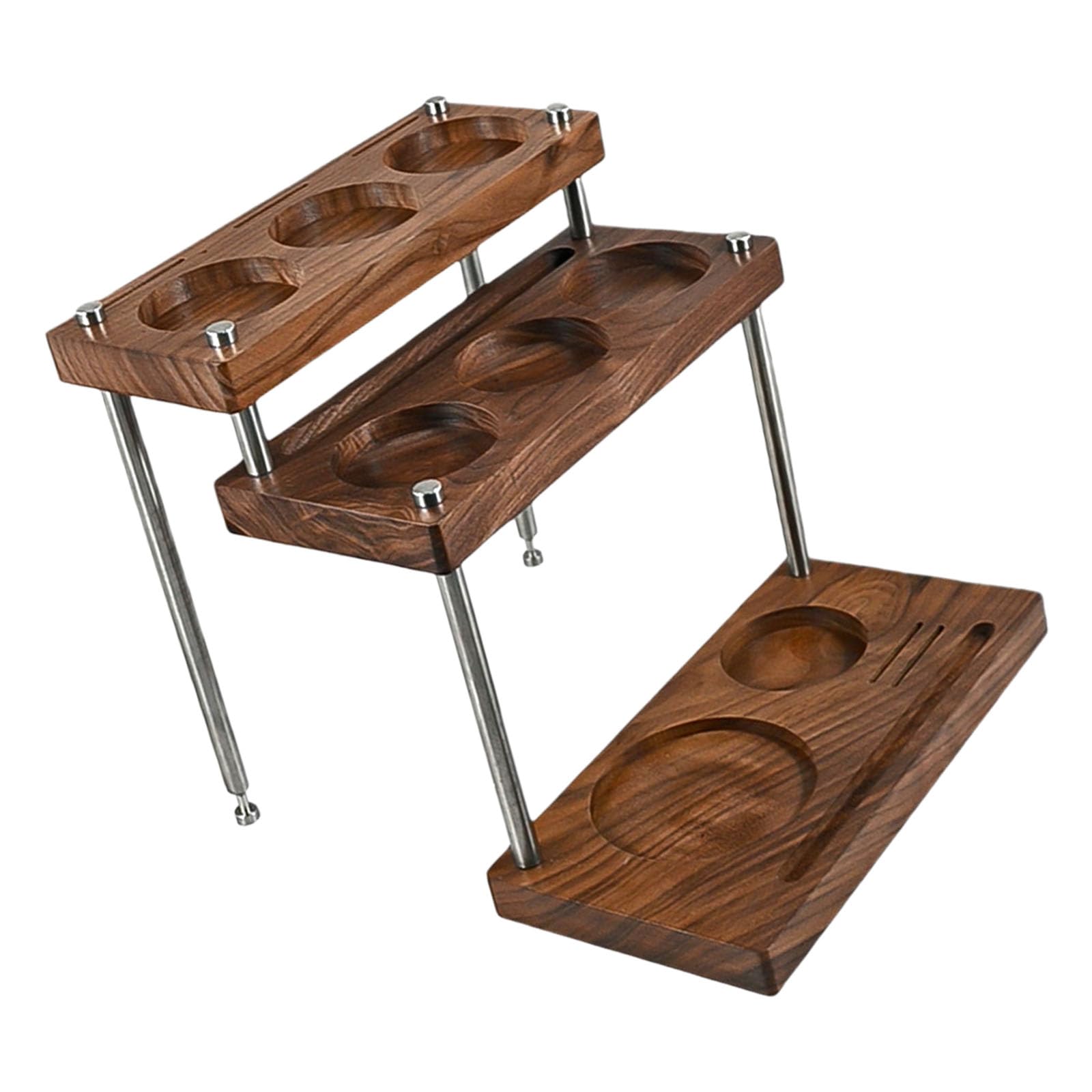Espresso Tamper aus Holz, handgefertigtes Aufbewahrungsregal, Holz Aufbewahrungseinheit für Kaffeezubehör und Werkzeuge, Kaffee Tamper