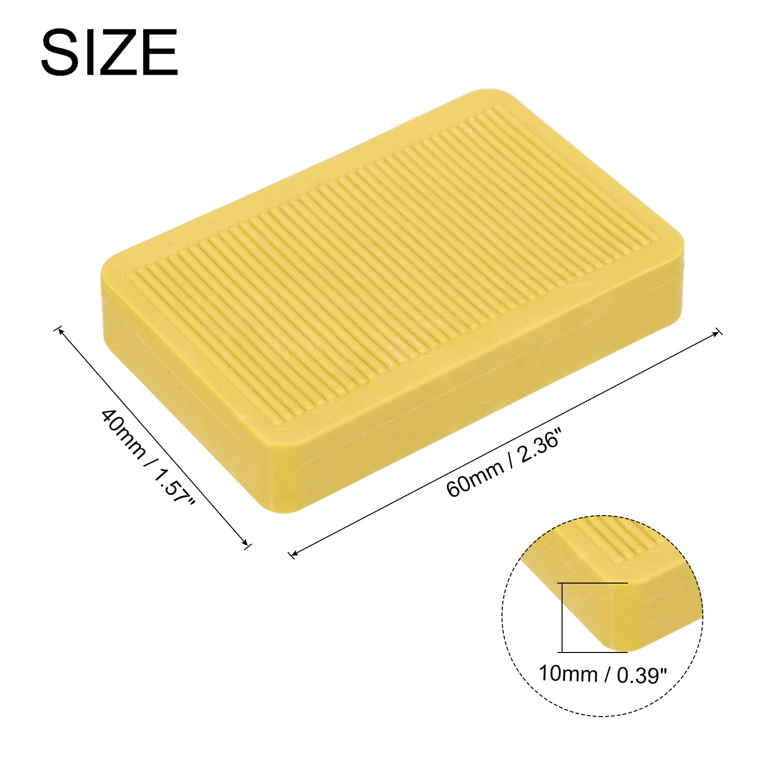 QUARKZMAN 100 Pcs Cale Plastique 60 x 40 x 10 mm Entretoises Jaune