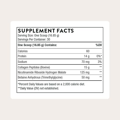 Miniatura 2 de THORNE - Collagen Fit - Polvo de Péptidos de Colágeno Sin Sabor con Ribosido de Nicotinamida - 15g de Péptidos de Colágeno y 14g de Proteína por