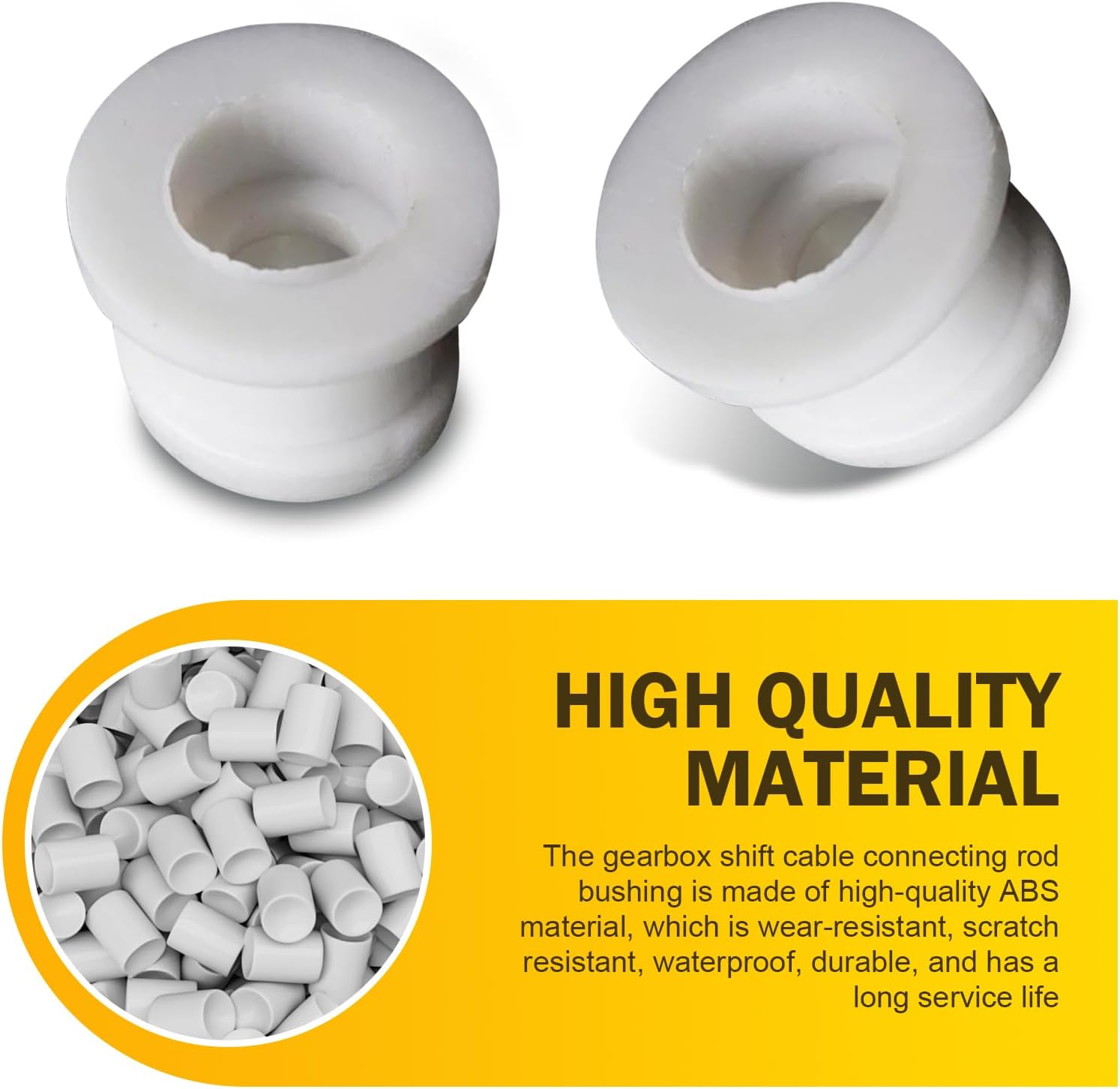 Shakas 2 PCS Shifter Cable Bushing, Automatic Transmission Shift Cable Connecting Rod Bushing, DG9Z-7K340-A Standard Fit Replacement, Compatible with Ford Focus (White)