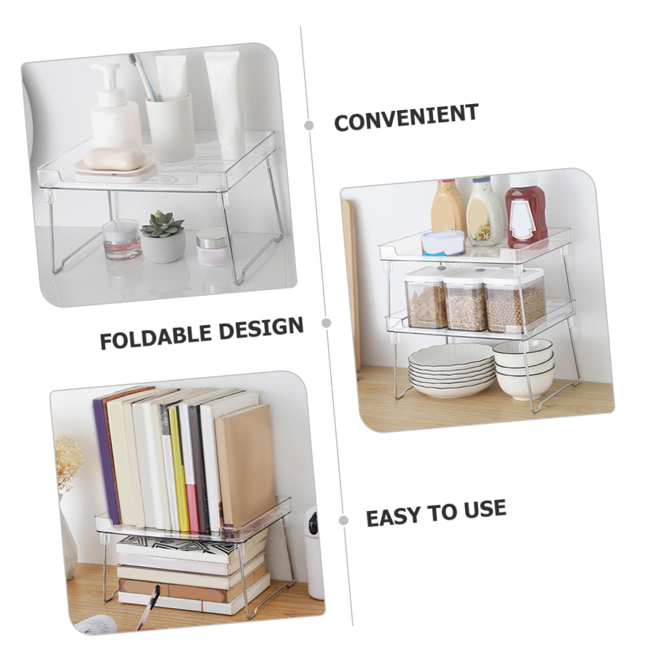 DOITOOL 2pièces Étagères à Épices Transparentes Organisateur De Rangement Pour Cuisine Salle De Bain Et Bureau Support De Comptoir Empilable Et