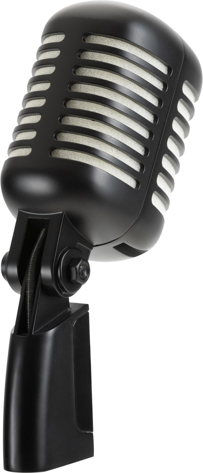 Pronomic DM-66BK/WH Micrófono Vocal dinámico Set - Vintage Micro Vocal Retro - Set económico Que Incluye pie de micrófono y Cable XLR - Negro/Blanco