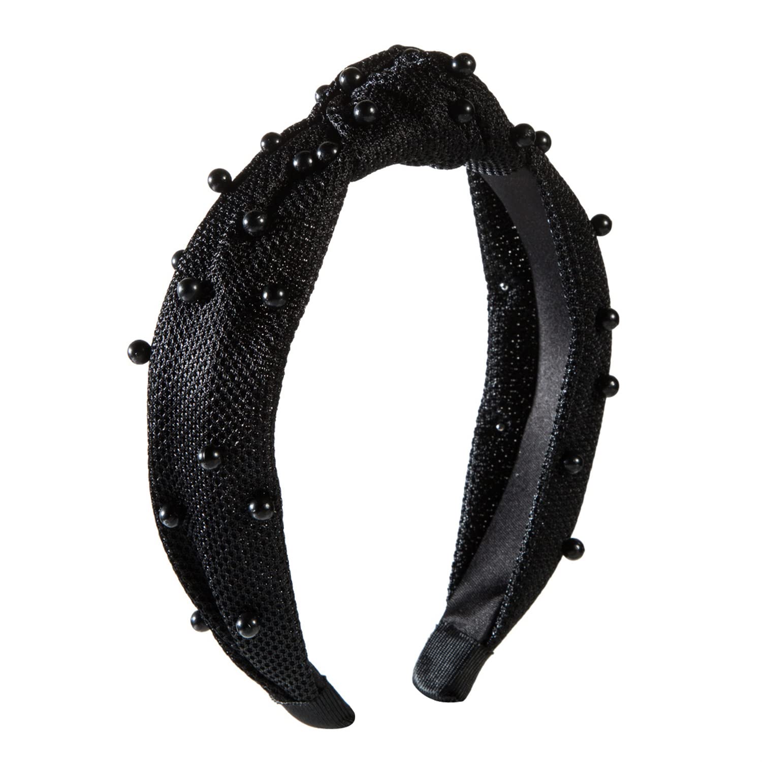 Cerchietto Per Capelli Con Fiocco Annodato Nero: Elastico E Antiscivolo, Accessorio Moda Donna E Ragazza