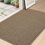 BEQHAUSE Dirt Trapper Door Mat 32' x 48', Non-Slip Washable Doormats Entrance Mat, Dirt Resistant and Absorbent Welcome Mat, Low Profile Floor Mats for Front Back Door and Entryway, Beige