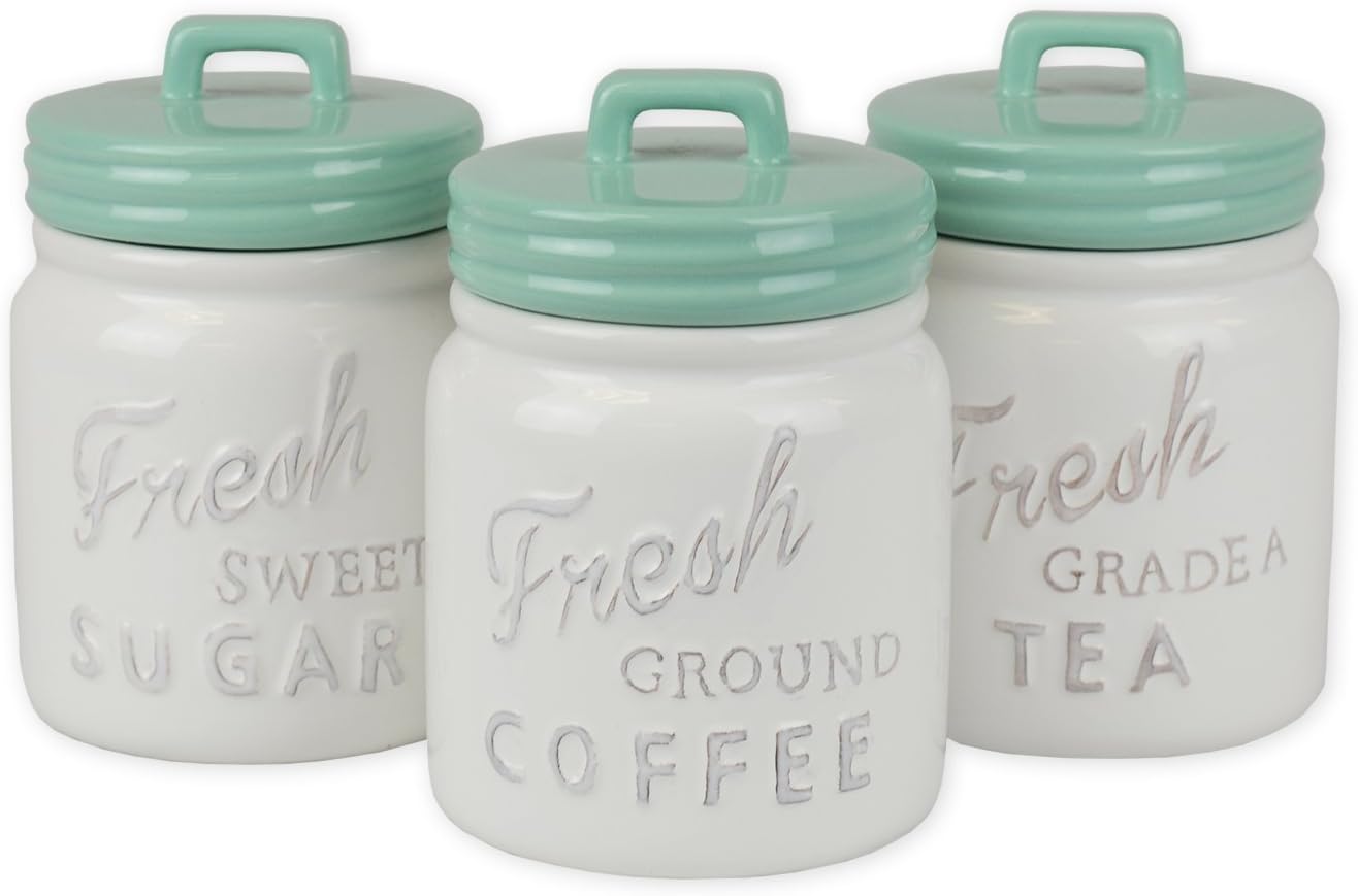 DII 3-Piece Vintage Jar Canister Blue CAMZ35651
