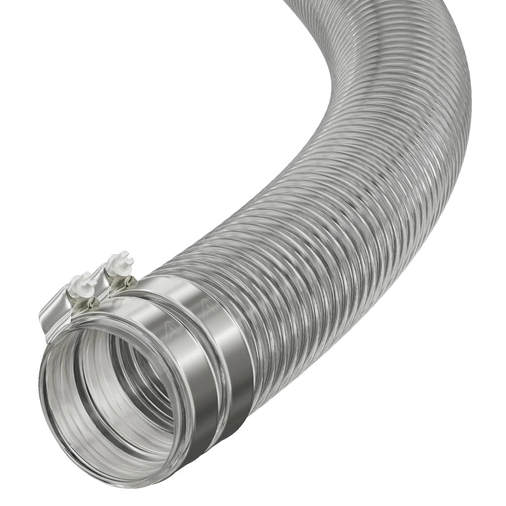 45mm ID - 25 METRE Clear PVC Flexible Conduit Outdoor Cable Coil - Underground Burial, External Trunking, Electrical Ducting, Hose Pipe Wire Protection with 2 Clips