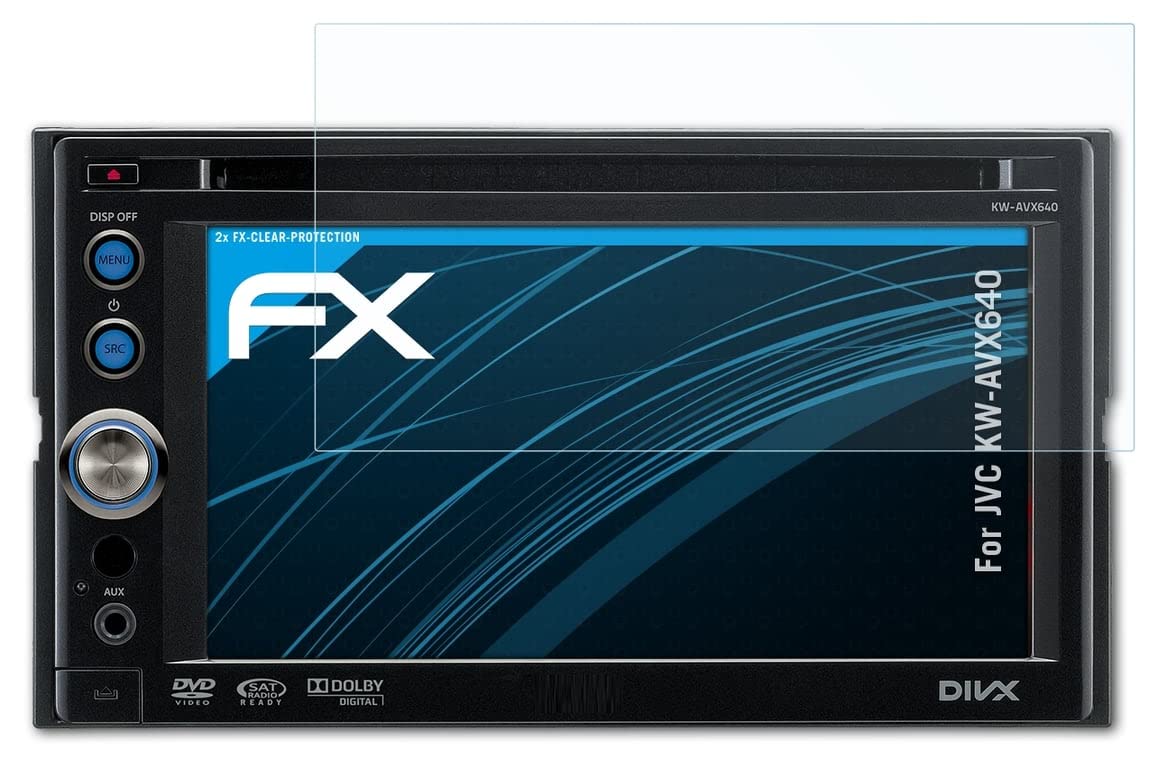 Screen Protection Film compatible with JVC KW-AVX640 Screen Protector, ultra-clear FX Protective Film (2X)
