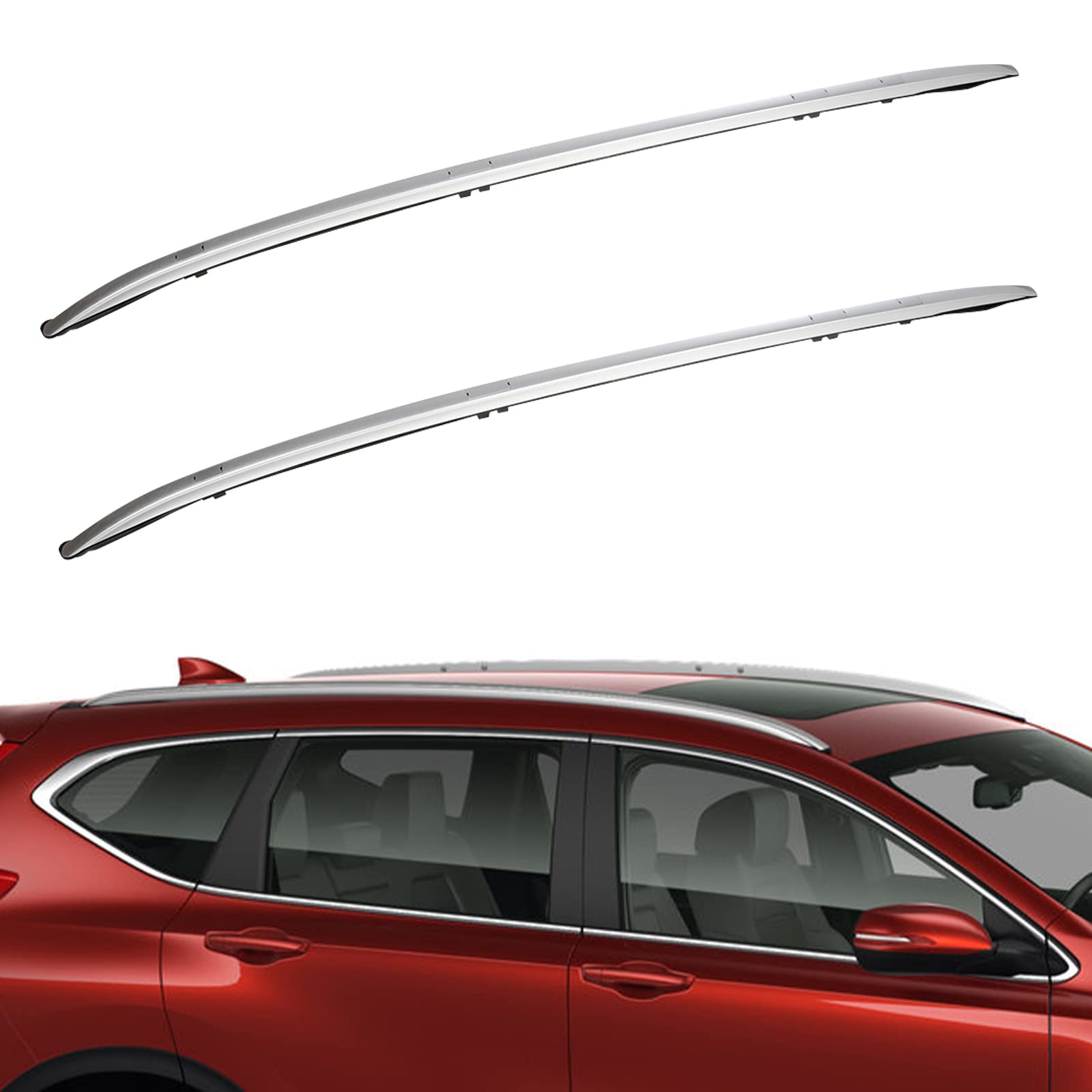 GDSMOTU 2Pcs Roof Racks Silver 165LBS Side Rails Compatible for Honda CR-V 2017-2022 Luggage Cargo Carrier, Aluminum Cargo Carrier Rooftop Bag Luggage