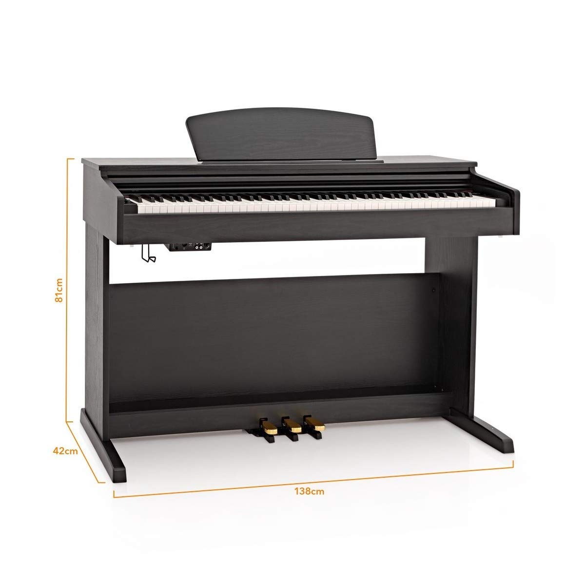DP-10X Pianoforte Digitale di Gear4music + Pacchetto Accessori Nero Opaco | 88 tasti ad azione martelletto per un jeu espressivo, registrazione USB e memoria interna, metronomo e modalità apprendimento