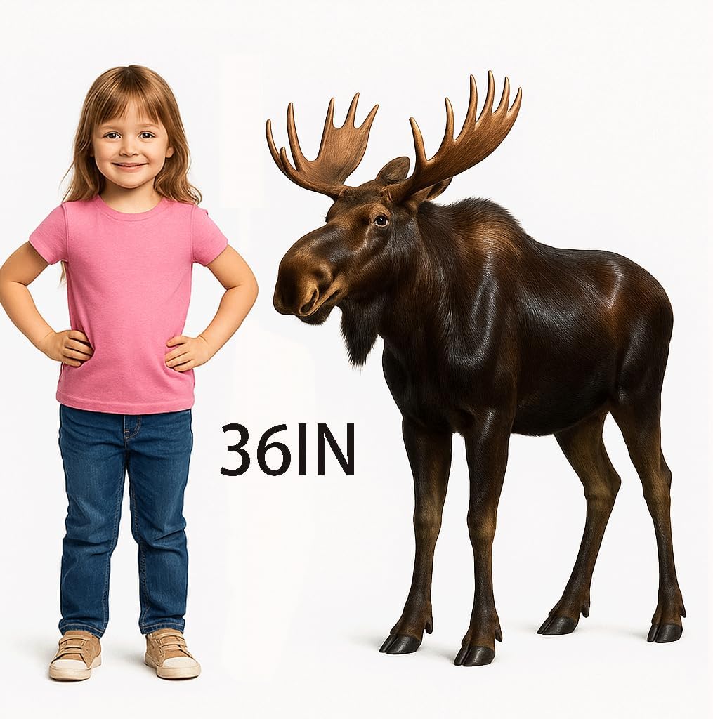 Moose Cutout 3FT – Life-Size Realistic Moose Standee on Coroplast – Freestanding Animal Prop for Party, Event, Photo Booth & Wildlife Décor