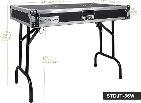 Sound Town DJ Table, Plywood, 36-inch x 21-inch (STDJT-36W)