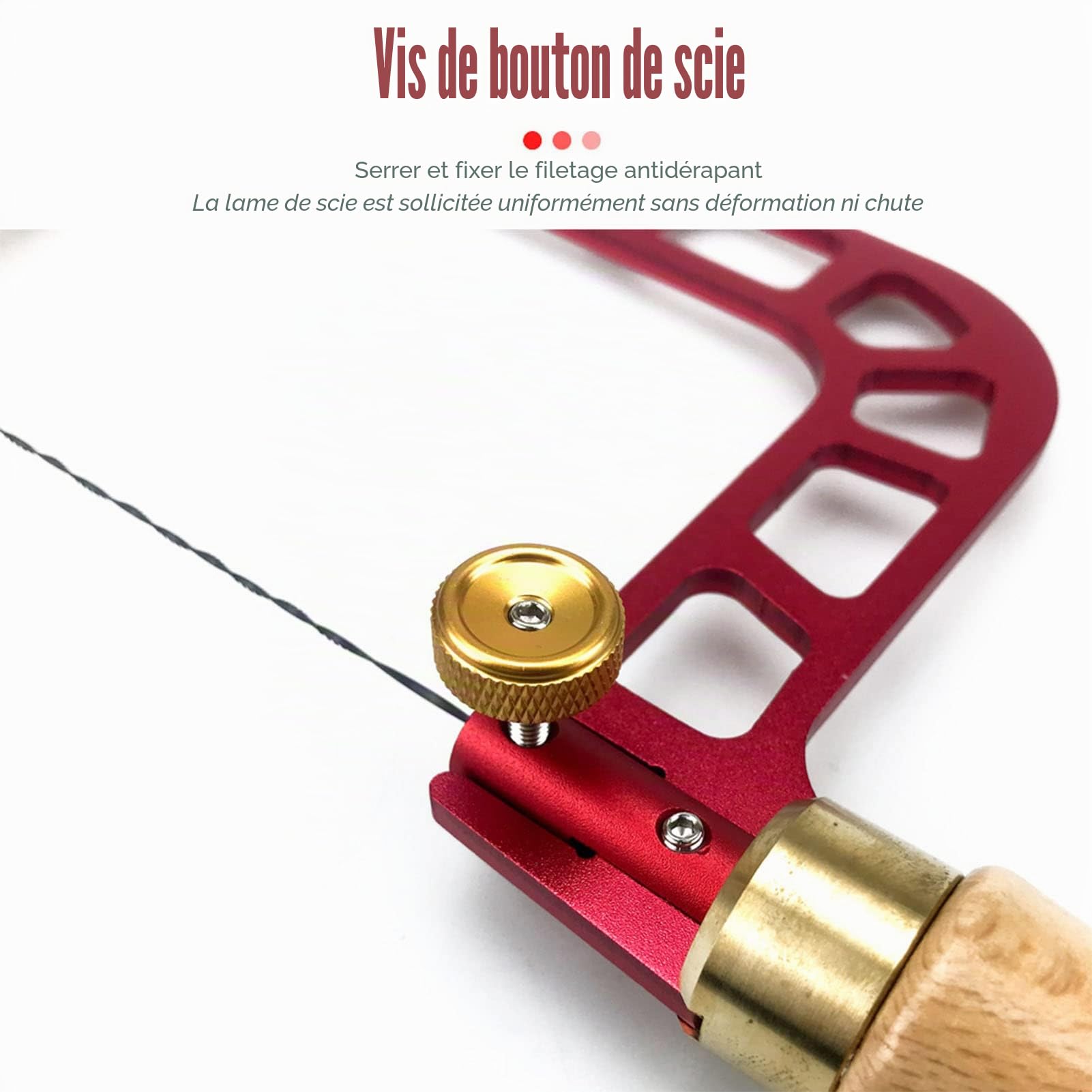 Scie À Chantourner, Cadre en Alliage, Fil D'Acier Rapide Et Propre Coupe Régulière, Scies À Main Multifonctionnelles Incisives + Lime de Secours, pour Projets D'Artisanat, Bijoux Diy