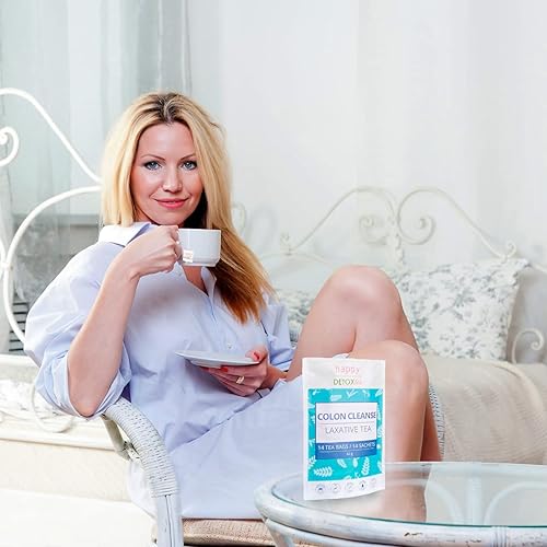 Miniatura 3 de Limpieza de colon - Té de desintoxicación de hierbas - Alivio de digestión y vientre hinchado - Té laxante - Té Senna - Suministro para 28 días - 14