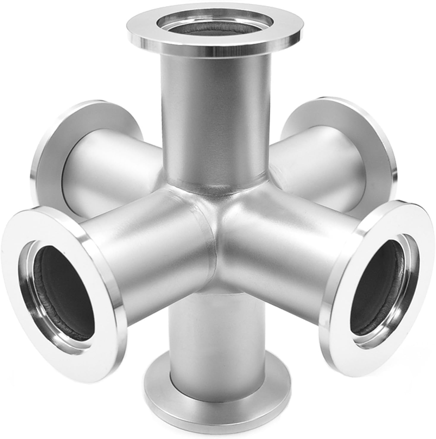 Cross 6-Way KF-25 Vacuum Fittings, ISO-KF Flange Size NW-25, Stainless Steel Adapter Vacuum Oven Fitting (KF25)