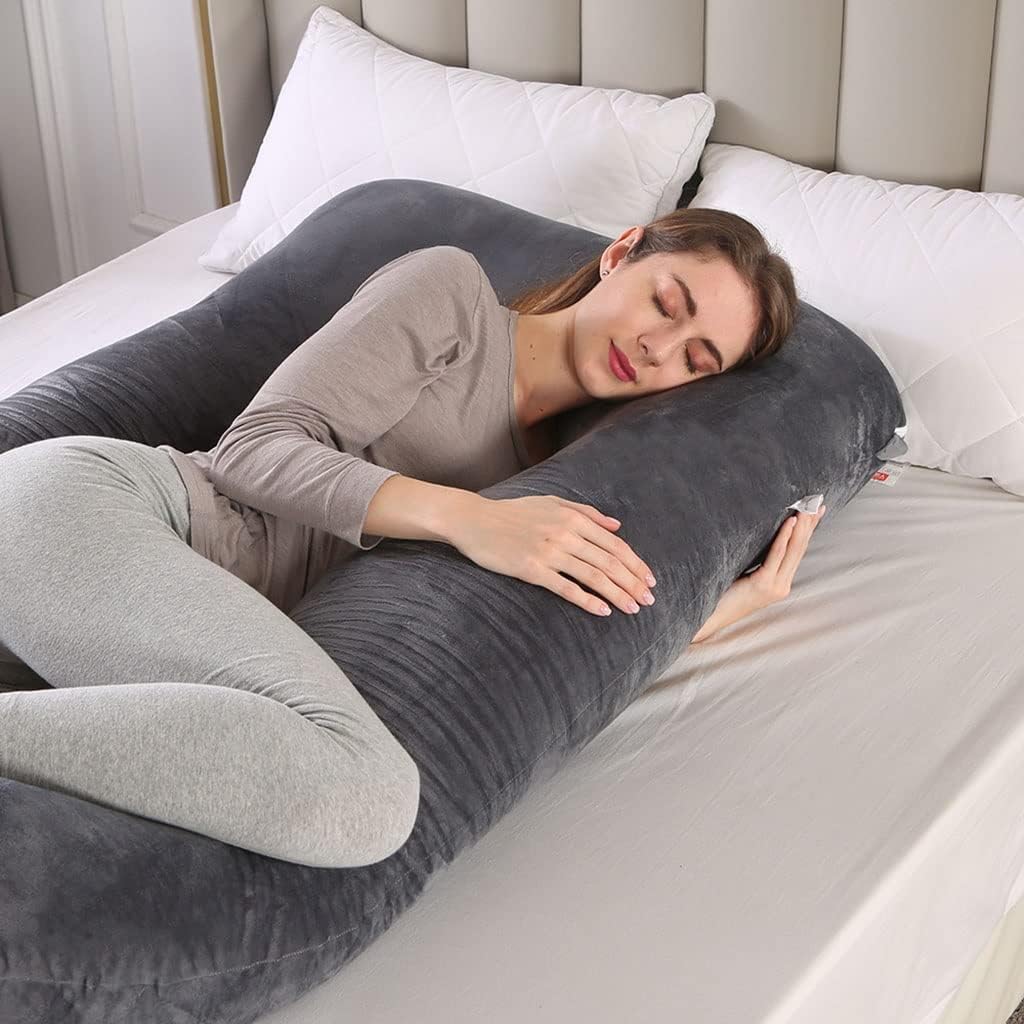 Pregnancy Pillow U-Shaped Maternity Pillow Crystal Velvet Detachable Nursing Pillow, Maternity Lumbar Pillow Nursing Pillow (Color : A3, Size : 140x70cm)