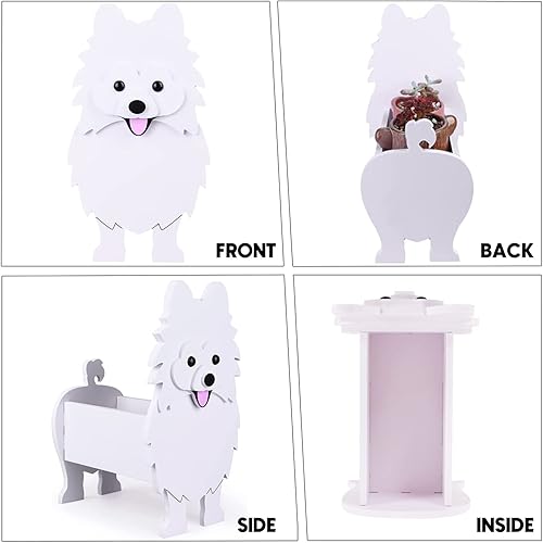 Miniatura 5 de XOOFMASS Lindas macetas de perro para plantas al aire libre, macetas de madera para perros, macetas en forma de perro, macetas para suculentas para