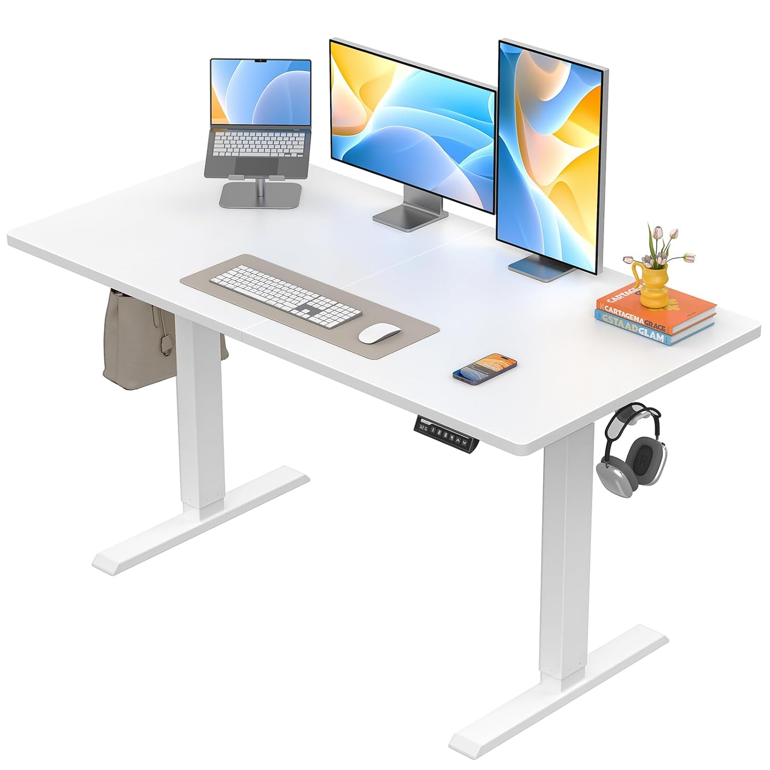 ErGear Electric Standing Desk 48 x 24 inch Height Adjustable Sit Stand Up Desk Computer Home Office Desk