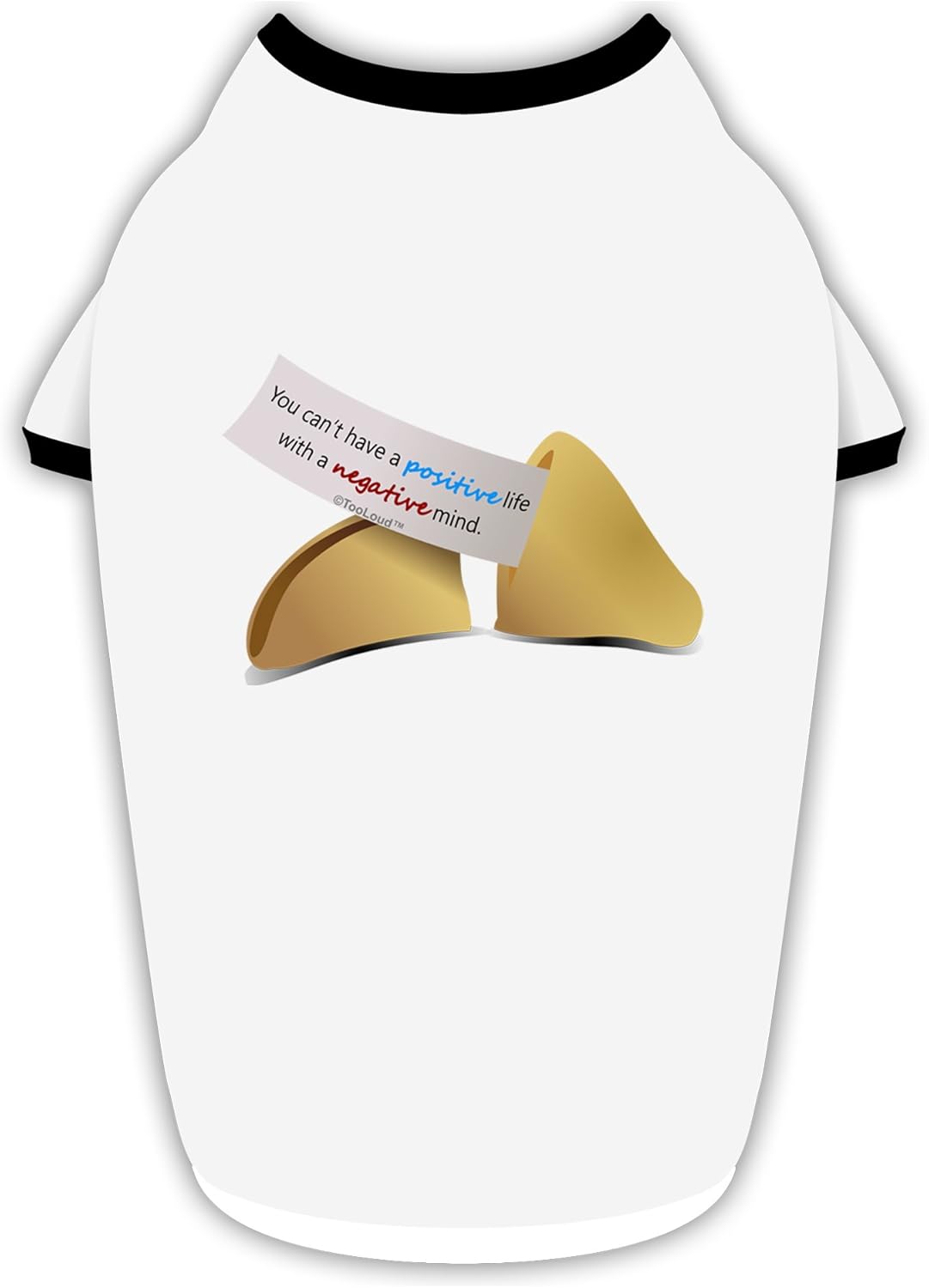 TOOLOUD Positive Life - Fortune Cookie Cotton Dog Shirt White with Black Large