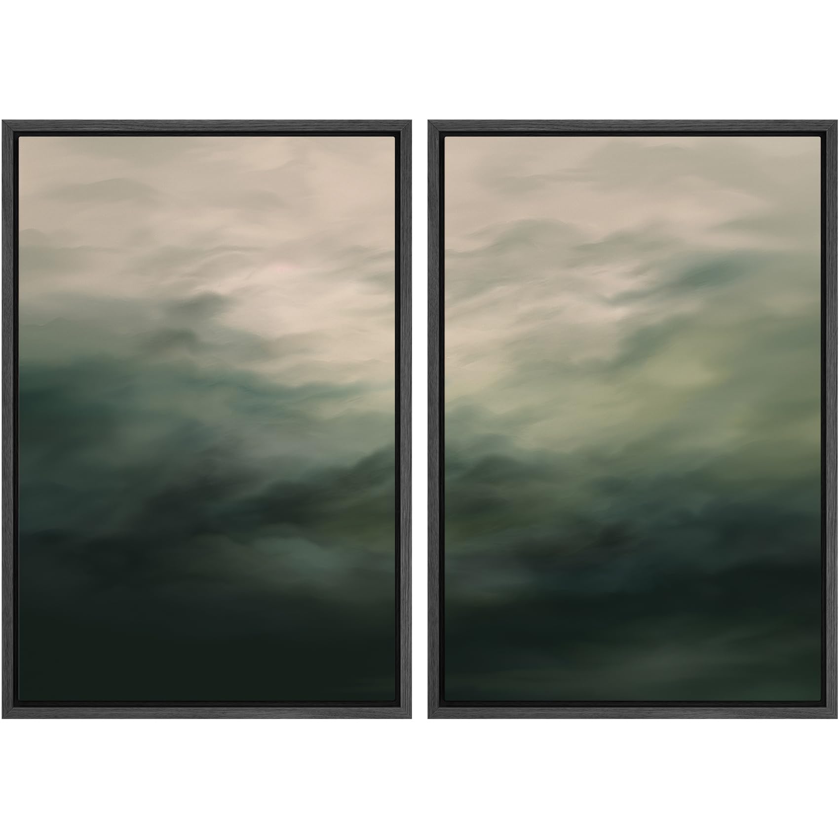 MUDECOR Framed Canvas Print Wall Art Monochromatic Gradient Abstract Minimalist Gray Illustrations Modern Art Decorative Bohemian Colorful Chic for Living Room, Bedroom, Office - 16"x24"x2 Black — view 74