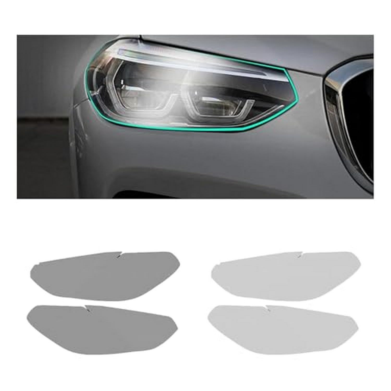 Film protection phare voiture BMW X3 2018 2020 vinyle transparent TPU clair
