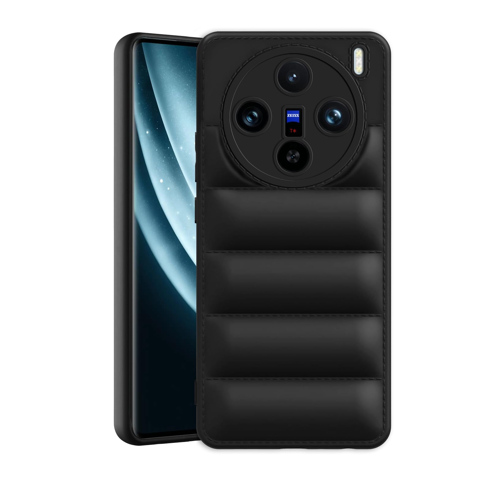 Solimo Rubber Puffer Case Camera Protection Soft Back Cover for Vivo X100 5G - Black (B0CV55LFPJ) Amazon Price History, Amazon Price Tracker
