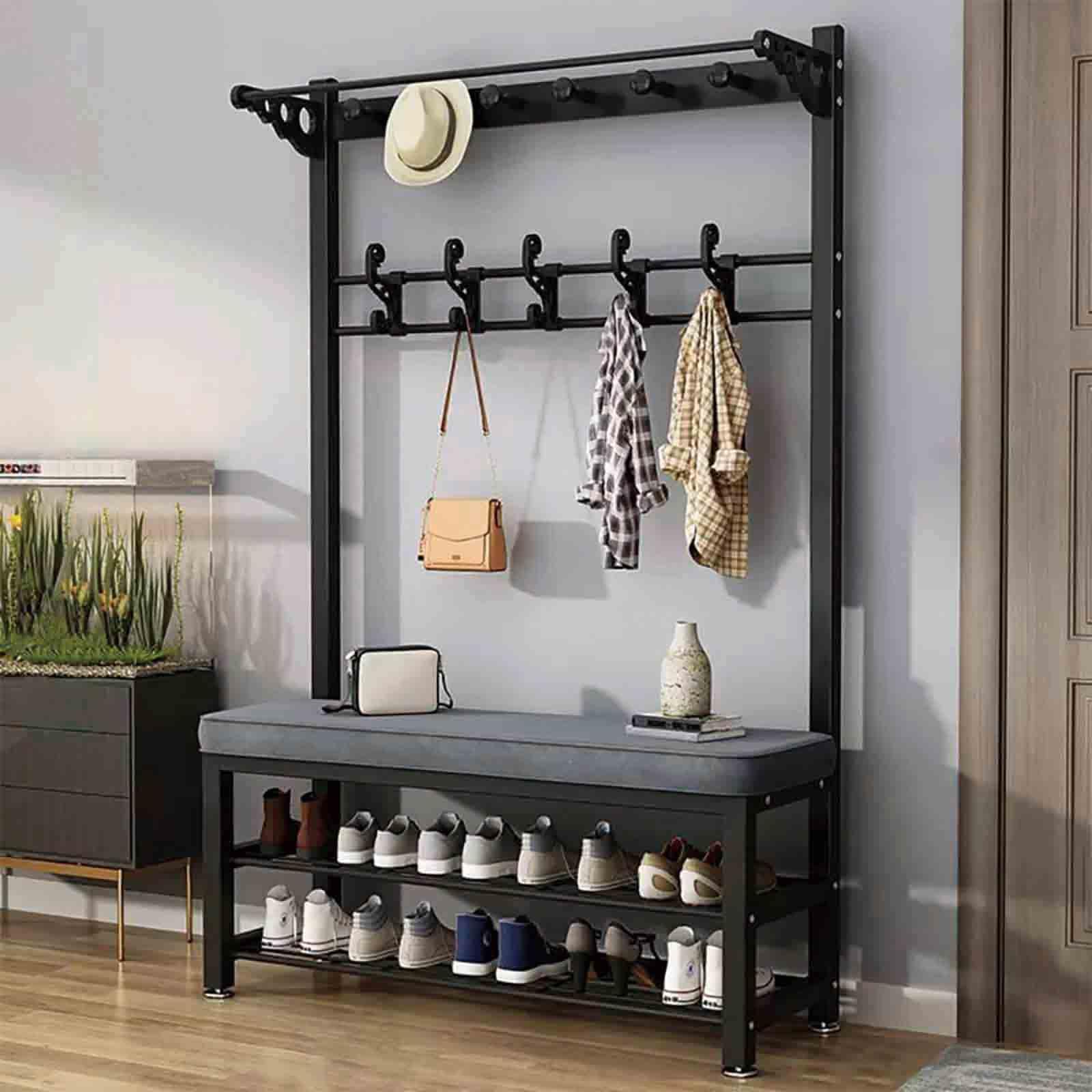 Porte-manteau industriel 3 en 1 pour organiser l'entrée de votre maison en un clin d'œil
