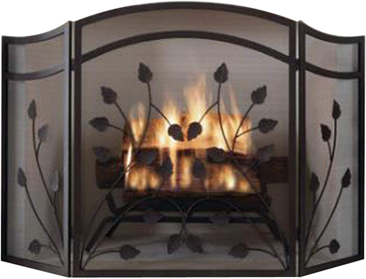 Biombo ignífugo madera para chimeneas y salones pequeños separador de 3 paneles