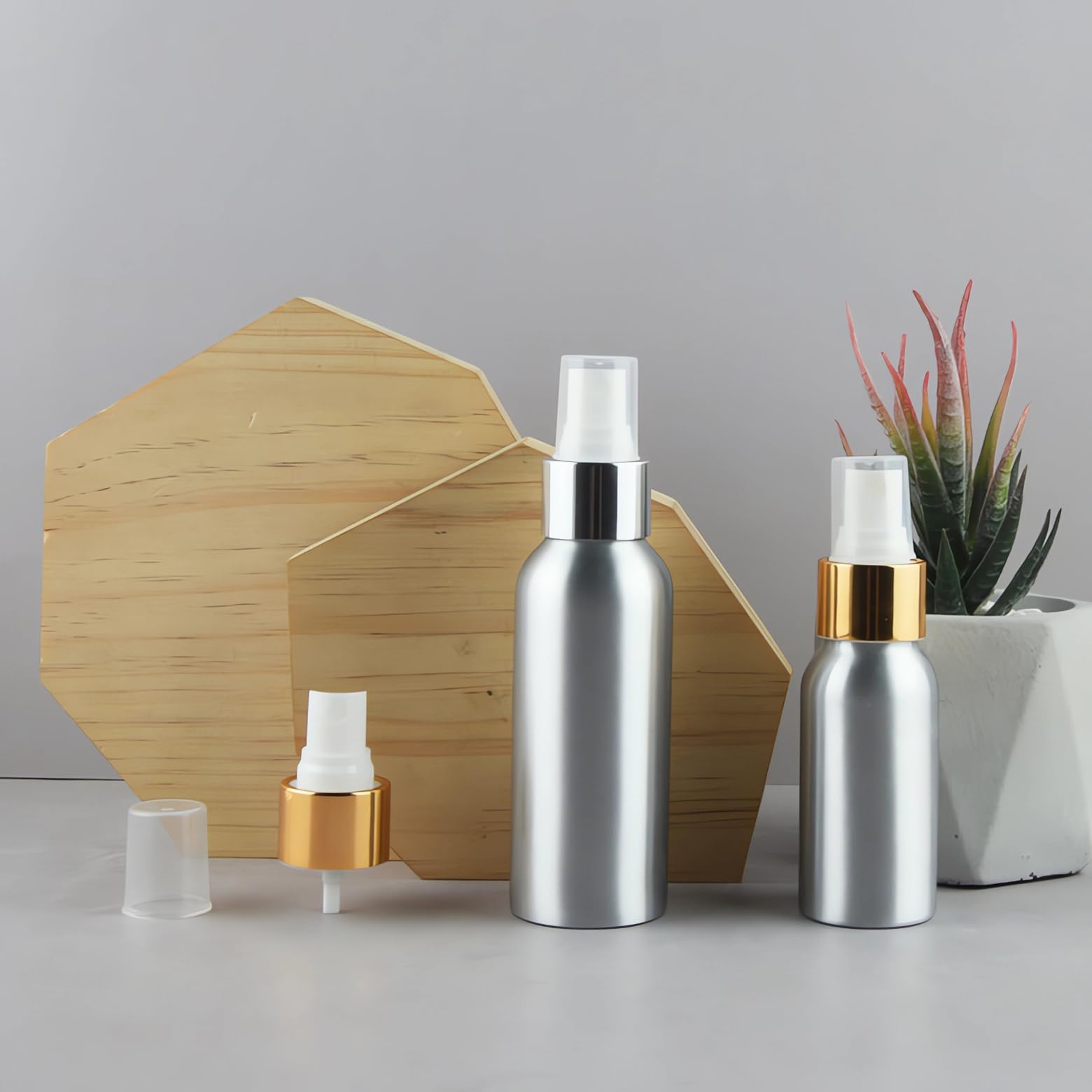 24 Pezzi 50ml Alluminio con Pompa Argento Fine Nebbia Flacone Spray per Nebbia Riutilizzabile Portatile, Bottiglia di Profumo, Cosmetica, Viaggio