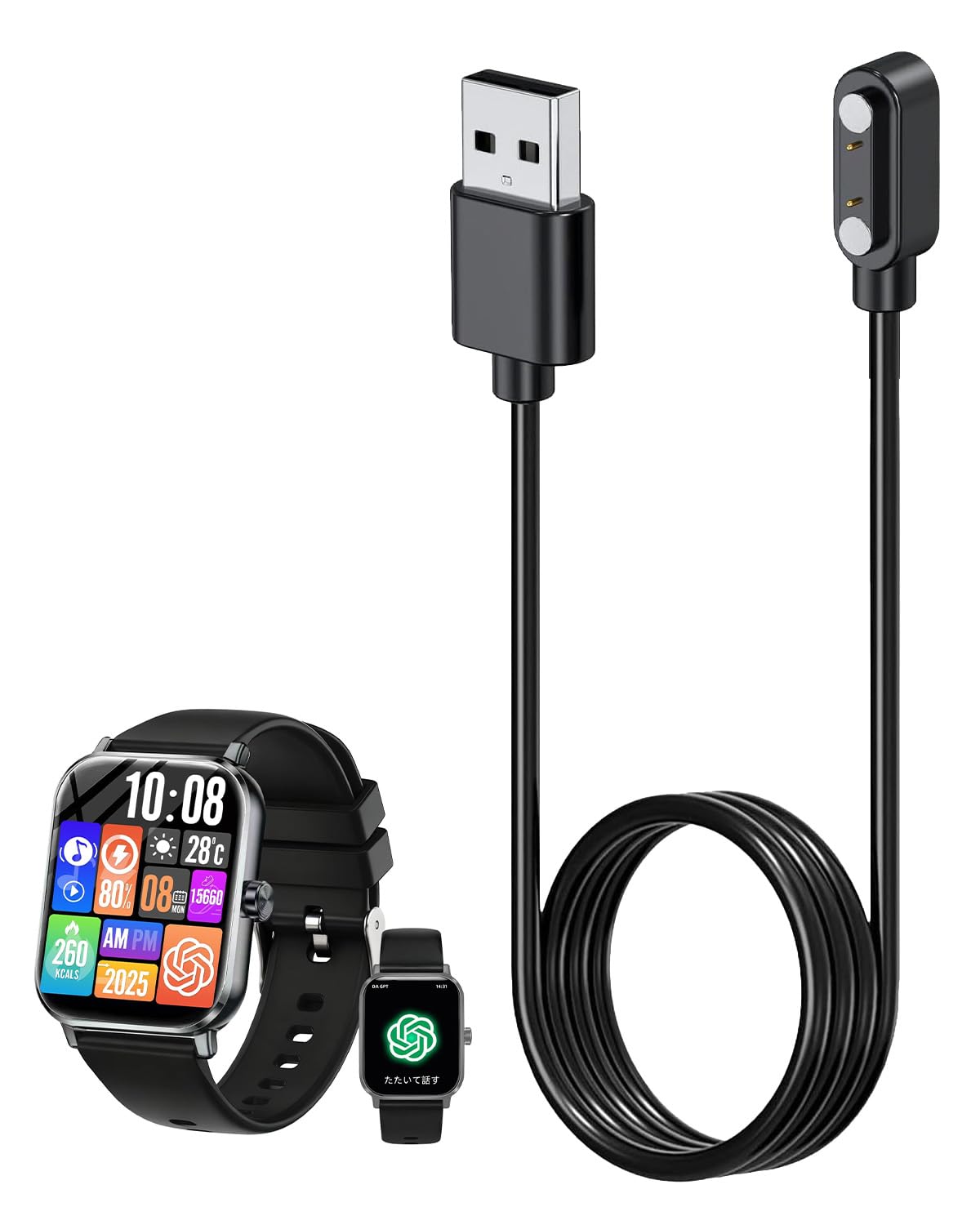 Amazon.co.jp: For ‎KAKA TK19 1.83インチ スマートウォッチ 充電