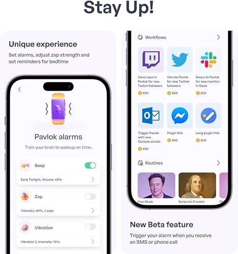 Miniatura 5 de Pavlok Shock Clock 3 | Alarma inteligente para personas de sueño pesado y para romper hábitos | Vibración, pitido y descarga segura para despertar |