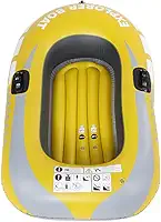 Barco inflável de pvc com duas montagens de remo, caiaque inflável resistente de 0.3mm para 1 pessoa, barco de ar a remo para pesca